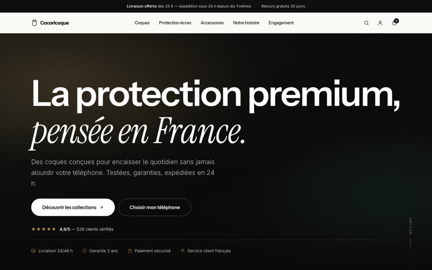 Page d'accueil du site Cocoricoque